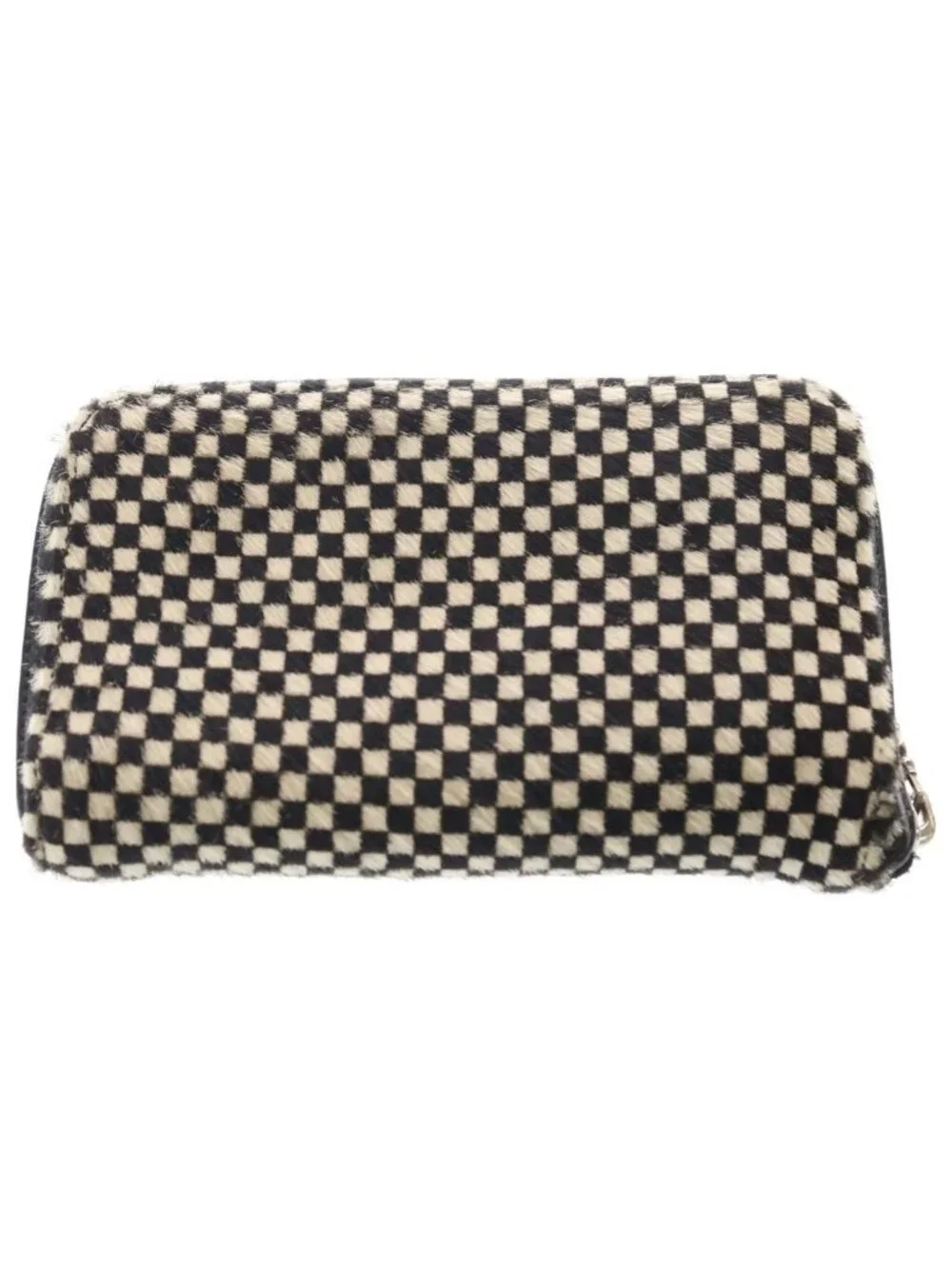 Chrome Hearts Rec Zip Mini Round Zip Calf Hair Leather Wallet